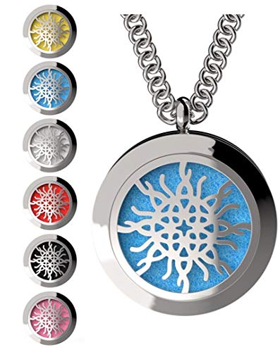Infinity Flame Knot Essential Oil Diffuser Necklace, Stainless Steel Locket Pendant with 24 inch Chain, 12 Color Refill Pads, Customizable Color Changing Perfume Jewelry Aromatherapy - color: Silver Flame, size: No Oils