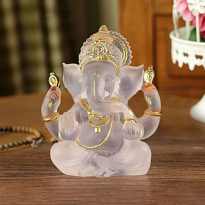 Ganesha Statue, Hindu God Ganesha Statue, Hindu Buddha Statue Ornament (White)