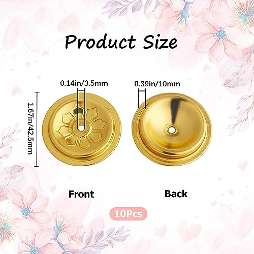 GORGECRAFT 10Pcs Metal Floating Wick Ghee Oil Lamp Disc Holder Candle Float Stand Rack Replacement Table Centerpiece Worship Tealight Wick Centering Devices Buddhist Supplies for Temple Kerosene Fuel