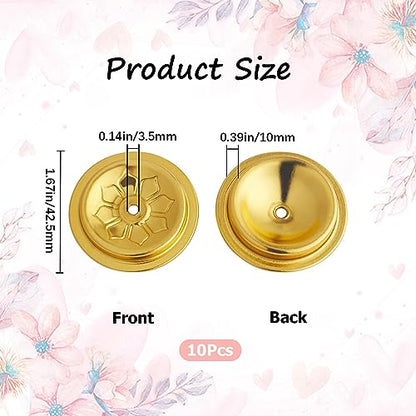 GORGECRAFT 10Pcs Metal Floating Wick Ghee Oil Lamp Disc Holder Candle Float Stand Rack Replacement Table Centerpiece Worship Tealight Wick Centering Devices Buddhist Supplies for Temple Kerosene Fuel