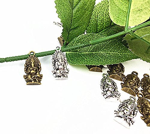 ALIMITOPIA 30pcs Ganesha Religious charm Pendant for DIY Jewelry Making Accessories