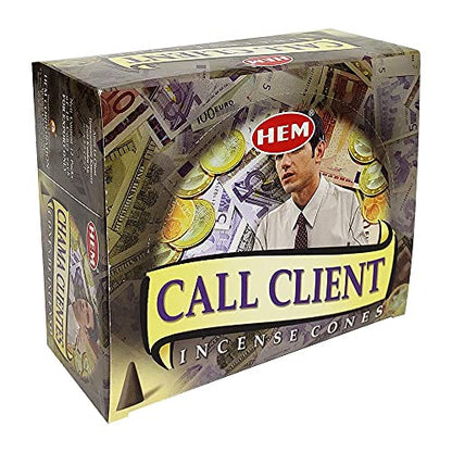 TRUMIRI Incense Cone Holder Bundle with Hem Call Clients Incense Cones - Pack of 12 (Approx 120 Cones) - color: Call Client