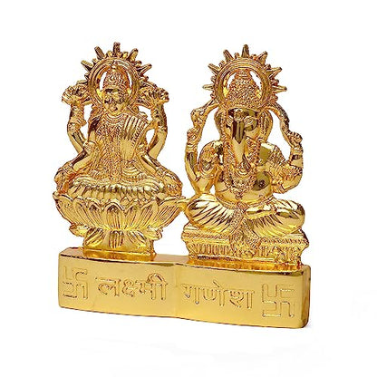 Satvik 2.7" Metal Laxmi Ganesh Statue Beautiful Lord Ganesha and Goddess Lakshmi/Luxmi Statue for Diwali/Deepawali Puja Pooja Laxmi Ganesh Idol/Murti/Statue for Diwali Indian Housewarming Gift Item