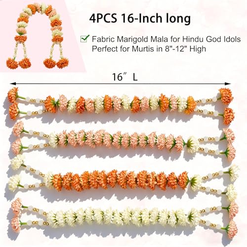 Indian Idol Marigold Garland Mala Hindu Temple Mandir Diwali Pooja Decor