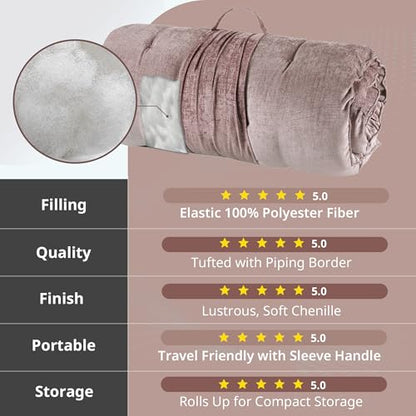 Intelligent Design Foldable Lightweight Lounge Floor Pillow 27" x 74" Blush - color: Blush