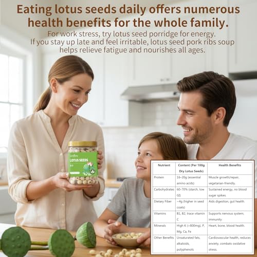 Baihuatang Natural Lotus Seeds for Tea Porridge Natural Dried White Lotus Seeds (Lian Zi) - 300g Herbal Tea & Cooking Ingredient, Perfect for Porridge, Soup, and Traditional Recipes 莲子 百合银耳莲子羹原料