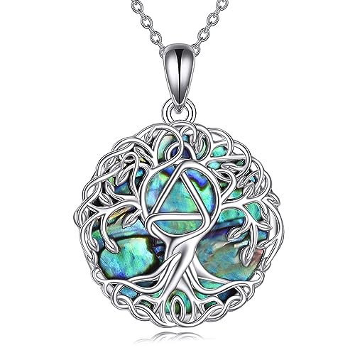 YFN Tree of Life Necklace Sterling Silver Celtic Knot Tree Pendant Jewelry Gifts for Women Men - color: Sobriety