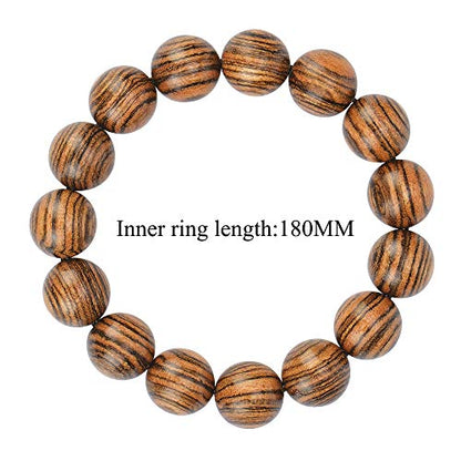 Prayer Bead bracelet Mala Beaded Bracelets for Men Women 12/15MM … - color: 15mm 15 beads Tiger skin