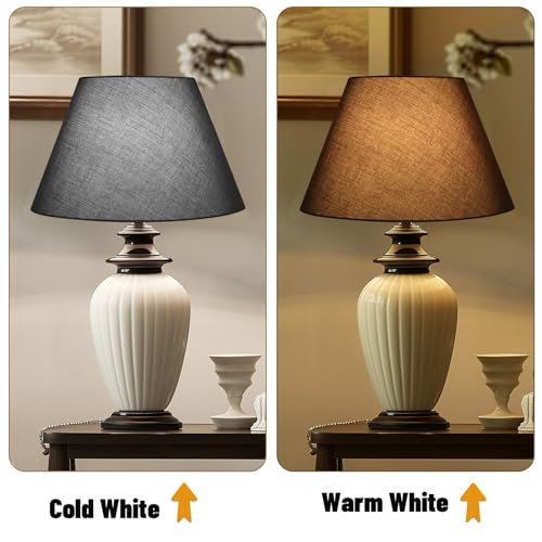 ALUCSET Lamp Shades, 7x13x7.8'' inch Replacement Lampshades for Table Lamps - color: Black Fabric
