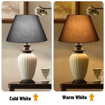 ALUCSET Lamp Shades, 7x13x7.8'' inch Replacement Lampshades for Table Lamps - color: Black Fabric