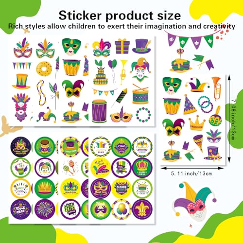 312PCS Happy Mardi Gras Stickers, Shopping Carnival Stickers - style: Happy Mardi Gras Stickers