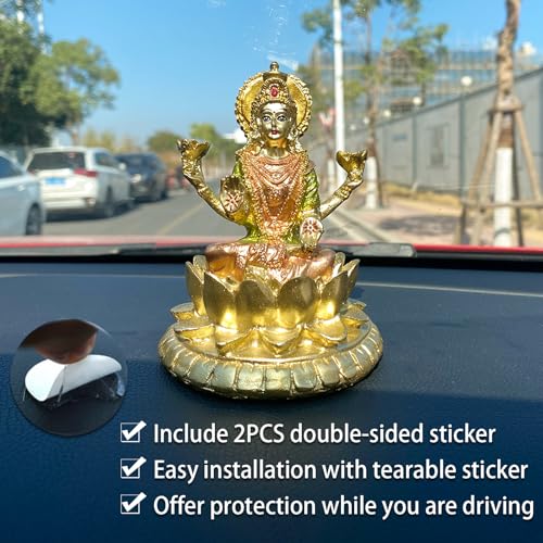 Hindu Lakshmi Goddess for Car Dashboard Decor Diwali Gift w/ 2 stickers