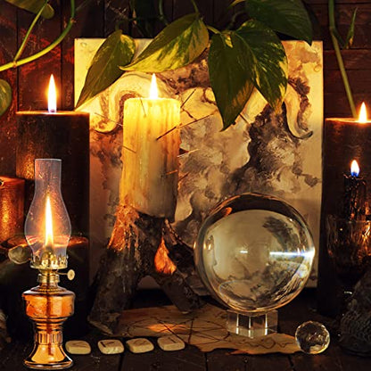 2 Pcs Oil Lamps for Indoor Use, Hurricane Kerosene Lamp, Brown - color: Brown