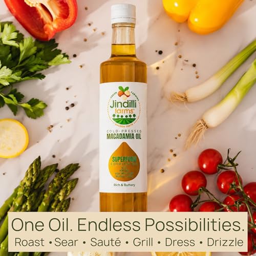Jindilli Farms Macadamia Nut Cooking Oil, Pure Cold-Pressed, 8.5 Fl Oz - size: 8.5 Fl Oz (Pack of 1)