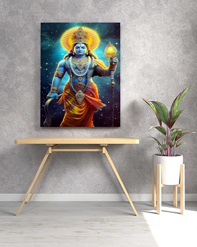 ZAYVIA Radha Krishna Wall Painting For Wall Decoration Canvas Wall Painting For Home Decor, Living Room, Bedroom, Office Hotel (22x34 inch CH-KR12)