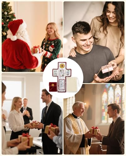 Onism Spanish Pocket Prayer Quilt with Cross, Catholic Gift, 3 Pack Red - color: 3pcs Red – Small (No Pocket)
