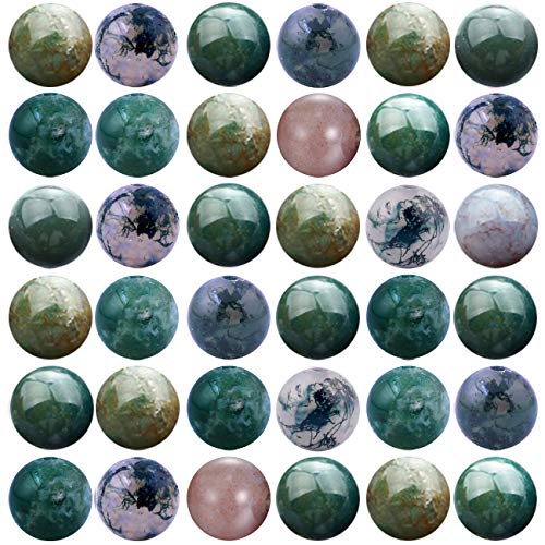 Natural Stone Beads 100pcs 8mm India Agate Round Genuine Real Stone Beading Loose Gemstone Hole Size 1mm DIY Charm Smooth Beads for Bracelet Necklace Earrings Jewelry Making (India Agate) - color: India Agate Green, size: 8mm