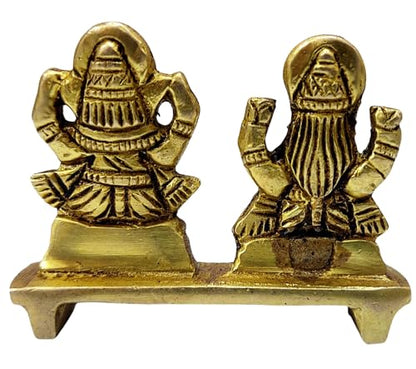 Divine Lakshmi Ganesha Small Brass Statue - Divine Décor, 3-inch Handcrafted Hindu Sculpture for Home Altar and Spiritual Spaces - size: Lakshmi Ganesha - B