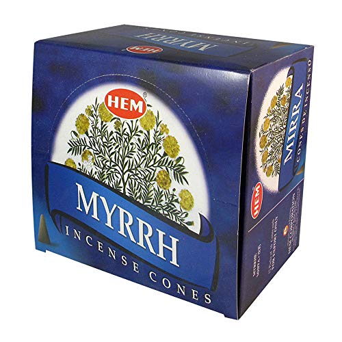 Myrrh Incense Cones and Cone Incense Burner Bundle Insence Insense Hem Incense - color: Blue a
