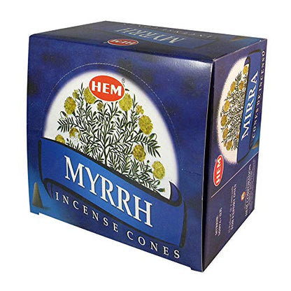 Myrrh Incense Cones and Cone Incense Burner Bundle Insence Insense Hem Incense - color: Blue a