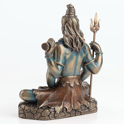 Veronese Design Lord Shiva Statue 6.25 Inch - Hindu God Meditation Figurine in Lotus Pose - Cold Cast Bronze Finish Resin Sculpture - Spiritual Home Decor & Religious Gift for Collectors