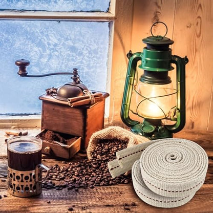 1 Roll/6.5 Feet Flat Oil Lamp Wick, 3/4 Inches Cotton Wick Replacement for Kerosene Burner, Lantern, Lamps (1, 3/4 inch) - size: 3/4 inch
