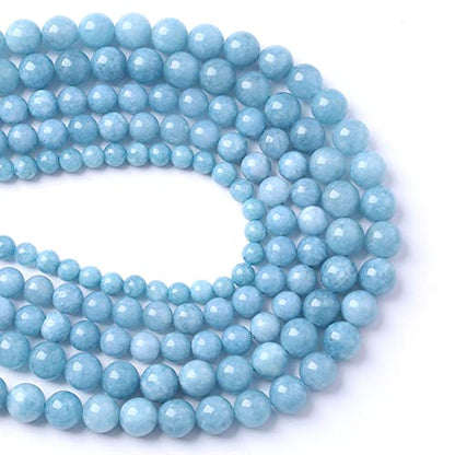 4MM 86PCS Blue Aquamarine Jade Loose Beads for Jewelry Making DIY Bracelet - color: Aquamarine Jade, size: 4mm