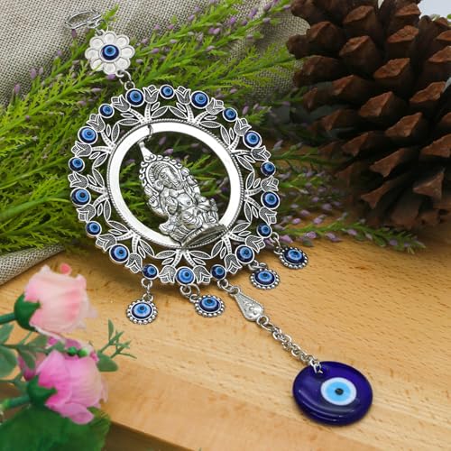 Large Evil Eye Wall Hanging Big Car Charm Ganesha Wall Decor Decoration for Home Door Window Protection Ornerment Blessing Items Housewarming Birthday Spiritual Gifts for Friend Mother