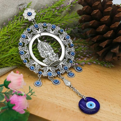 Large Evil Eye Wall Hanging Big Car Charm Ganesha Wall Decor Decoration for Home Door Window Protection Ornerment Blessing Items Housewarming Birthday Spiritual Gifts for Friend Mother