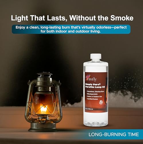Firefly - Paraffin Lamp Oil 32 oz - Smokeless Indoor Fuel - color: Pure, size: 32 Ounces
