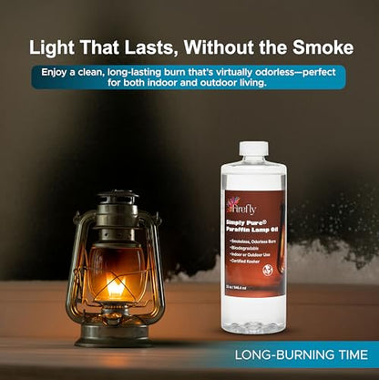 Firefly - Paraffin Lamp Oil 32 oz - Smokeless Indoor Fuel - color: Pure, size: 32 Ounces