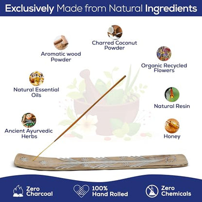 Satya Nagchampa Incense Sticks, Satya Bng (Bangalore) Insenses 15gmx3 Pack (45 GMS) with Raajsee Incence Holder Bundle, Satya Nagchampa Natural Incense - color: Nagchampa