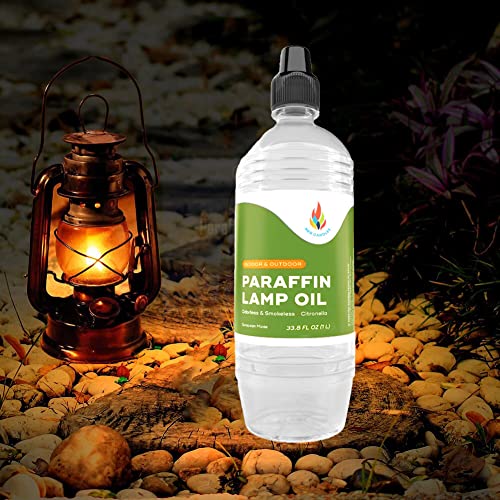 The Dreidel Company Citronella Liquid Paraffin Lamp Oil - Smokeless, Ultra Clean Burning Fuel for Indoor and Outdoor Use (1 Liter Bottle) - size: 1 Liter Bottle