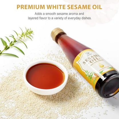 Soeos Sesame Oil, 8.45 Fl Oz (250 ml), Pure Roasted Sesame Seed Oil for Cooking & Seasoning, Rich Nutty Aroma, Ideal for Stir-Fry, Marinades, Noodles & Asian Cuisine - size: 8.45 Fl Oz (Pack of 1)