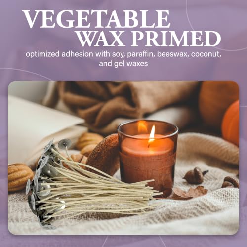 HTP 105 | 6 Inch Candle Wicks, 50 Count Pre-Waxed Pre-Tabbed - size: 50 HTP - 105