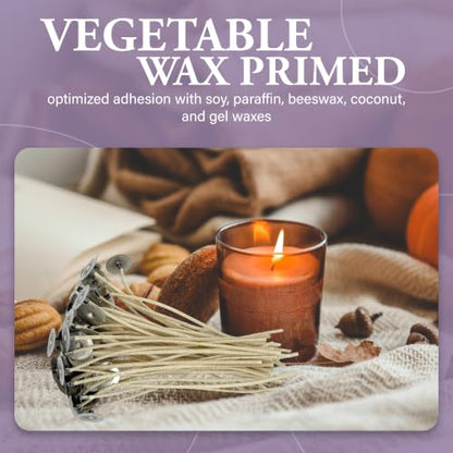 HTP 105 | 6 Inch Candle Wicks, 50 Count Pre-Waxed Pre-Tabbed - size: 50 HTP - 105