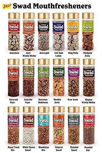 Swad MAHA SAVER PACK- Swad 25 Candy Pouchwith 3 premium bottles of Swad Pachak - ANARDANA, JEERA GOLI & KHATTA MEETHA KHAJOOR (Pack of 3) - style: Saver Pack