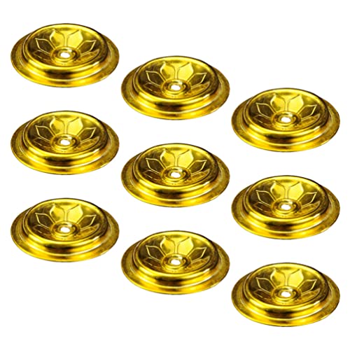 DOITOOL Floating Wick Holders for Oil Lamps: 9PCS Aluminum Round Floating Wick Holder Oil Lamp Disc Holder Candle Float Stand Rack for Home Temple Buddhist Supplies - 1.5inch