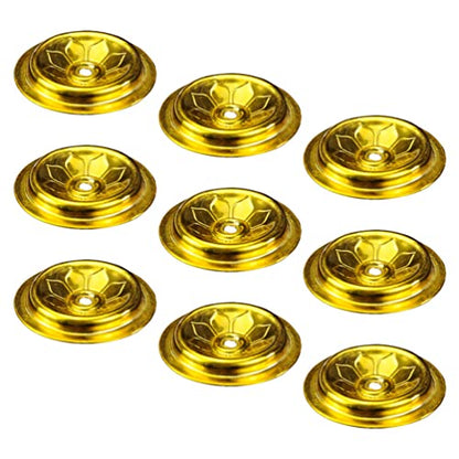 DOITOOL Floating Wick Holders for Oil Lamps: 9PCS Aluminum Round Floating Wick Holder Oil Lamp Disc Holder Candle Float Stand Rack for Home Temple Buddhist Supplies - 1.5inch