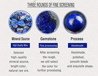 Men Women 8mm Lava Rock Beads Chakra Bracelet - color: Lapis lazul-21004