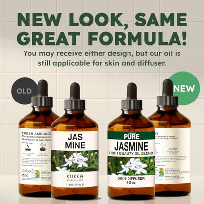 100% Pure Jasmine Essential Oil 4 Fl Oz - Floral Scent for Hair and Skin - size: 4 Fl Oz (Pack of 1)