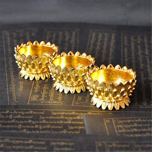 Sziqiqi Lotus Diya for Diwali Pooja Decorations for Home, Set of 12, Gold - size: Pack of 12