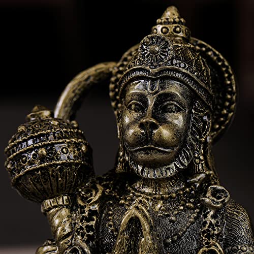 Hindu God Lord Flying-Hanuman Statue - Hanuman Mythological Figurine - color: Bronze