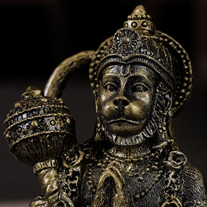 Hindu God Lord Flying-Hanuman Statue - Hanuman Mythological Figurine - color: Bronze