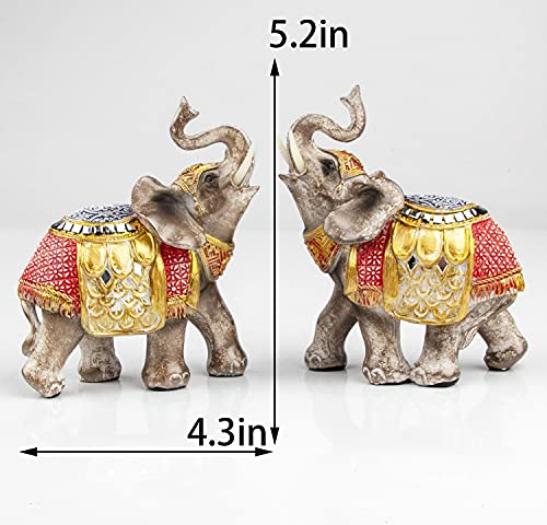 Wealth Lucky Elephant Figurine with Trunk Up Elephant Statue Collectible Figurines Perfect for Home Decor Gift