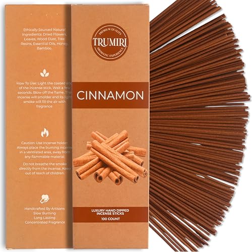 Cinnamon Incense Sticks - Pack of 100 Insence-Sticks - Incienso De Canela Made with Natural Inscent Ingredients - Scented Insense Non Toxic Incents - color: Cinnamon