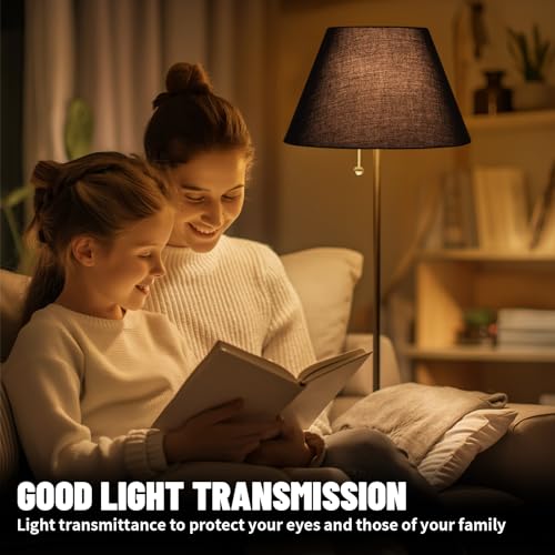 ALUCSET Lamp Shades, 7x13x7.8'' inch Replacement Lampshades for Table Lamps - color: Black Fabric