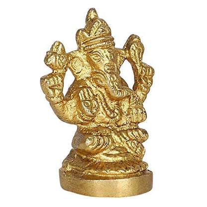 GURU JEE™ Brass Murti Ganesha Gajanana Statue Idol for Gift Pooja Mandir Temple Home Decor