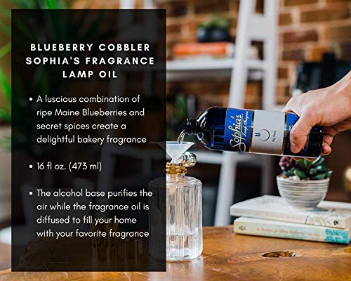 Sophia's Blueberry Cobbler Fragrance Lamp Oil Refills, Effusion Lamp Fragrance Oil for Redolere Lamps, Scented Lamp Oil for Fragrance Lamps, 16 Fluid Ounces of Catalytic Scented Oil Made in USA - color: Blueberry Cobbler