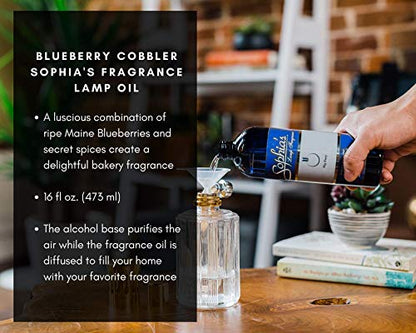 Sophia's Blueberry Cobbler Fragrance Lamp Oil Refills, Effusion Lamp Fragrance Oil for Redolere Lamps, Scented Lamp Oil for Fragrance Lamps, 16 Fluid Ounces of Catalytic Scented Oil Made in USA - color: Blueberry Cobbler
